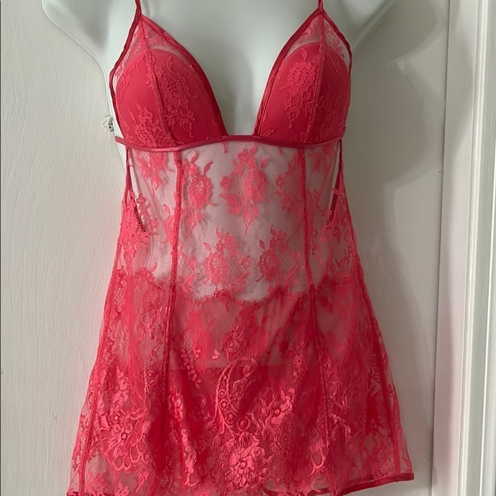 Victoria's Secret Pink Lace Chemise with Plunging V-Neck - Picture 7 of 8